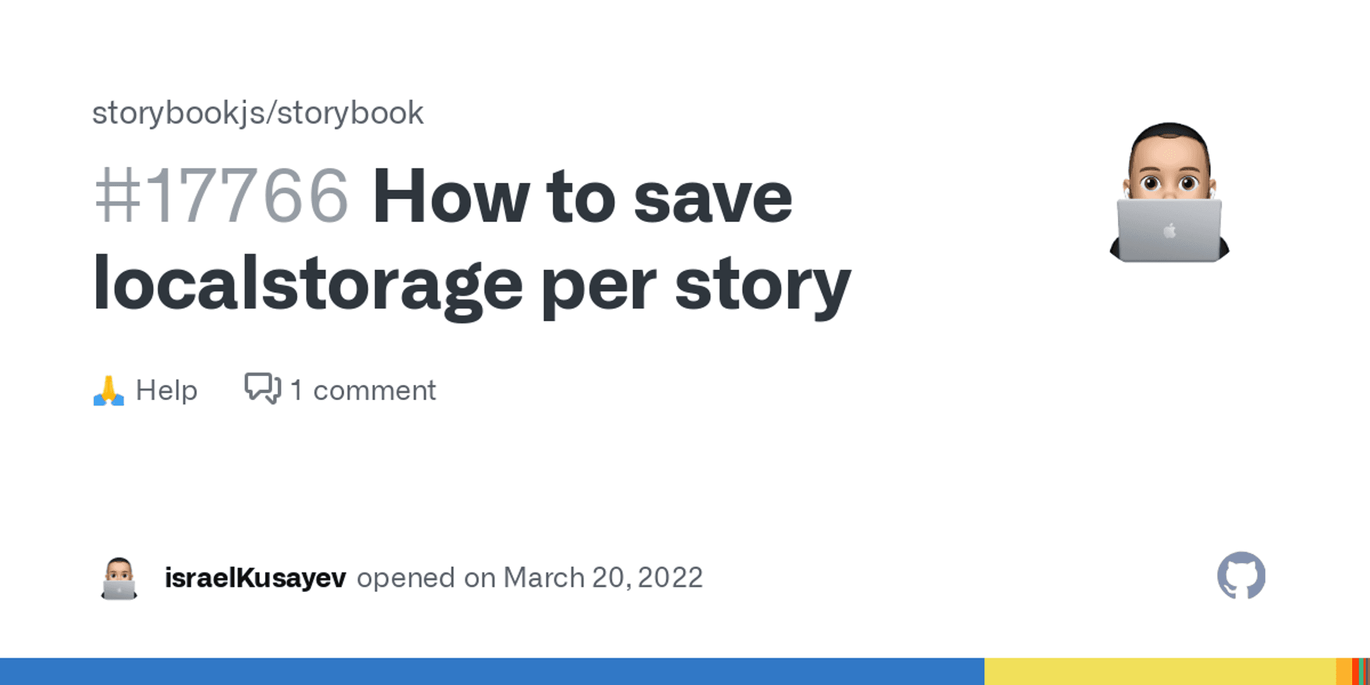 How to save localstorage per story · storybookjs storybook · Discussion #17766